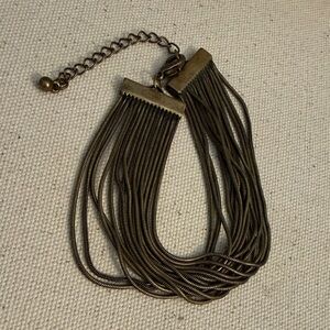 Chic Brass tone Multi-Strand Bracelet with Clasp